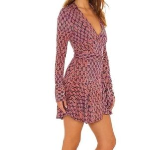 Free People Dark Combo Rhetta Wrap Dress